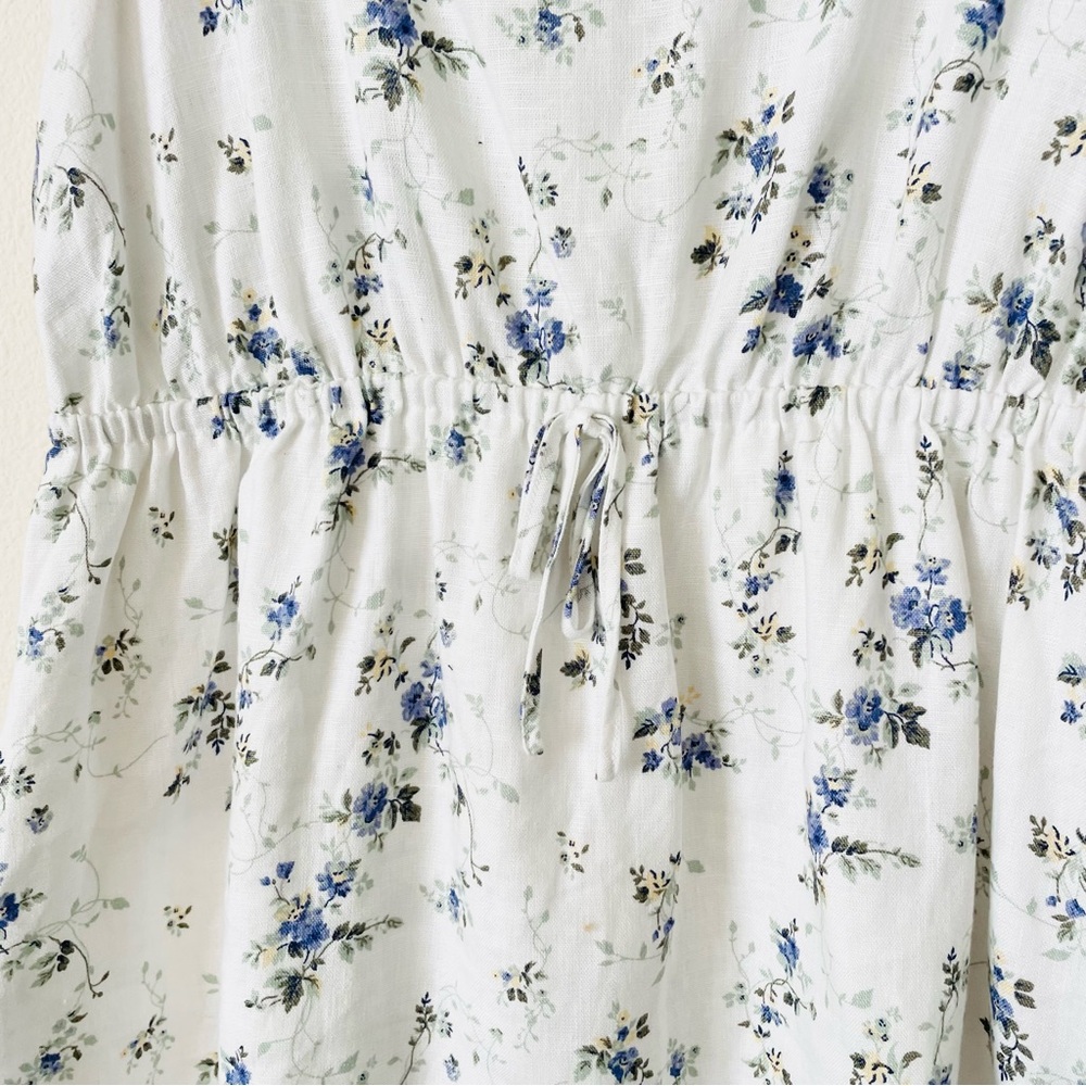 NWOT Reformation SIZE 10 Moss 100% linen white floral mini dress in Madeline - Picture 5 of 7